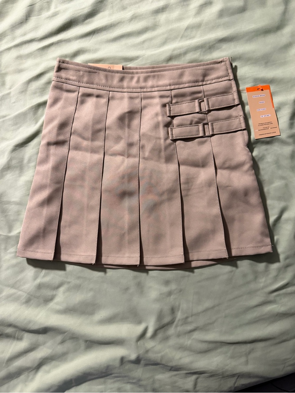 NWT French Toast Girls Skooter Pleated Uniform Skort - Beige - Girls Size 7